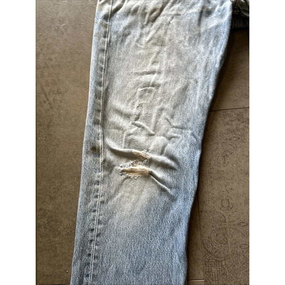 Levi's 501 Button Fly jeans super distressed 35x34 *shrunk* 33x29 retro grunge